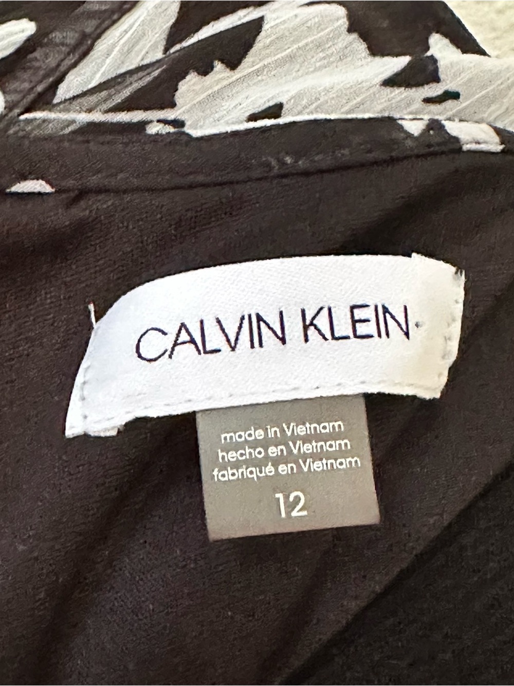 Calvin Klein Black & White Floral Midi Dress - Picture 5 of 5